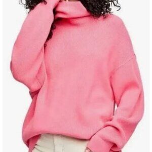 Free People Softly Structured Oversized Ribbed Tunic Sweater Size L